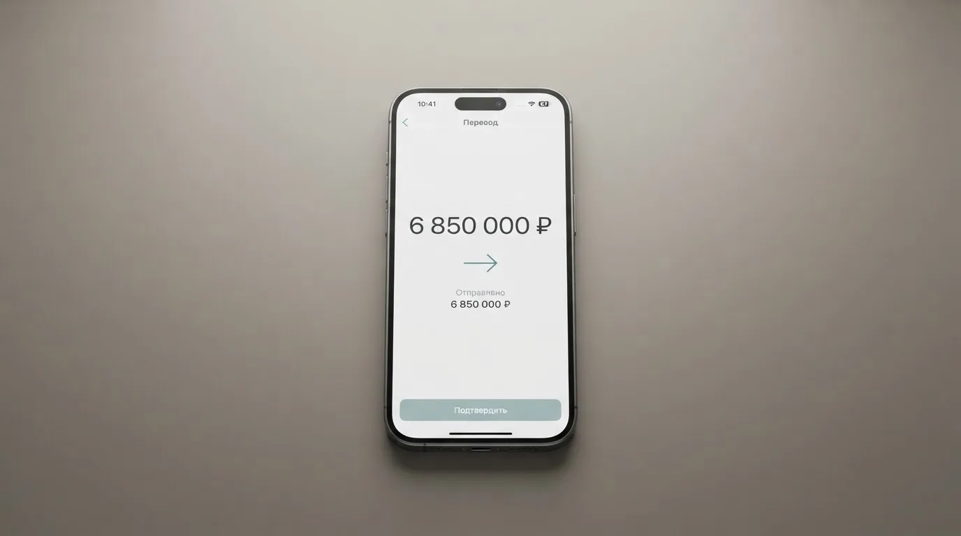 Телефон с экраном перевода стейблкоина