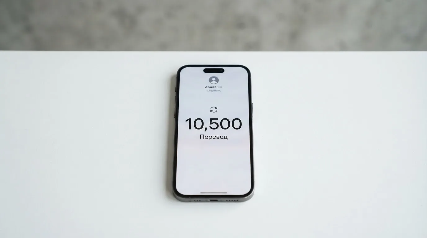 Телефон с экраном перевода стейблкоина
