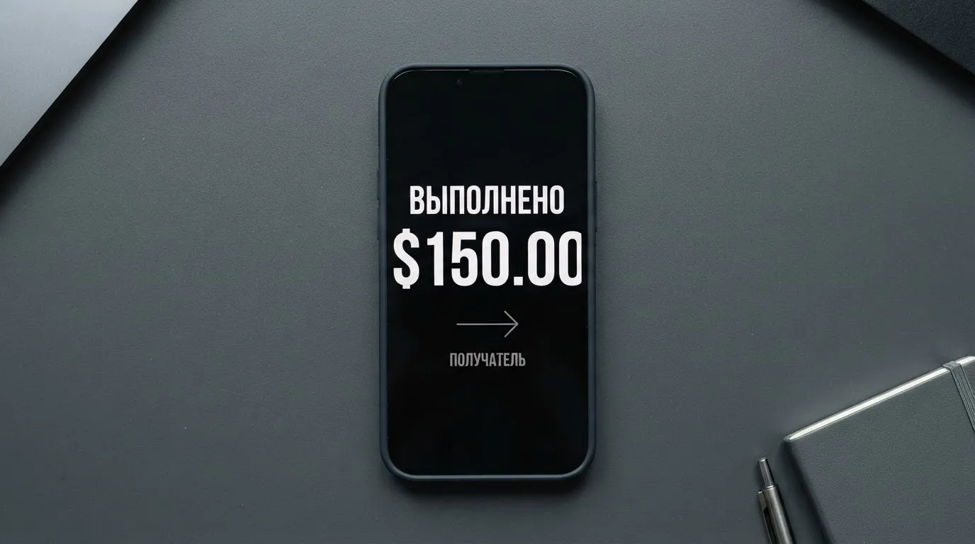 Телефон с экраном перевода стейблкоина